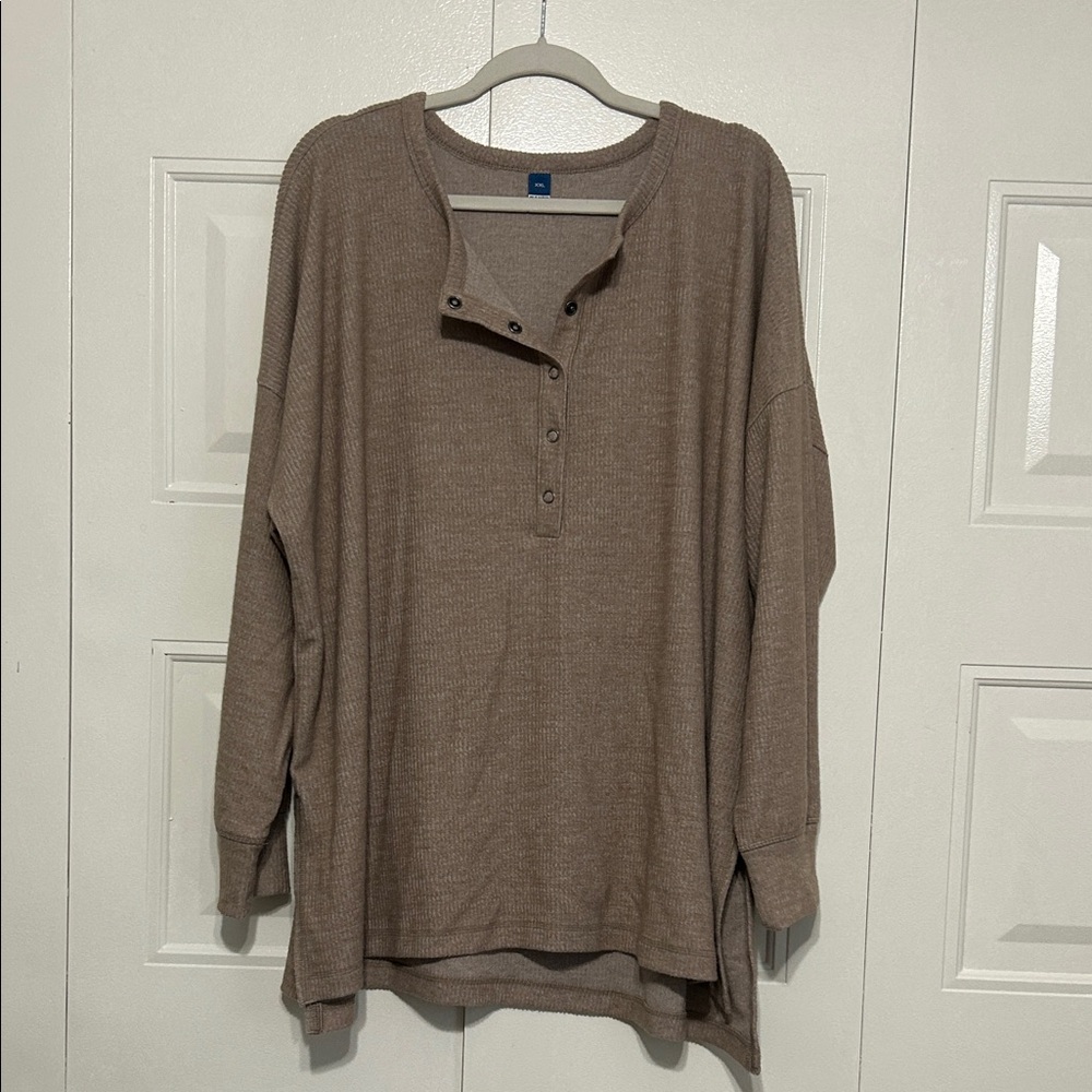 Old Navy Taupe Henley Top